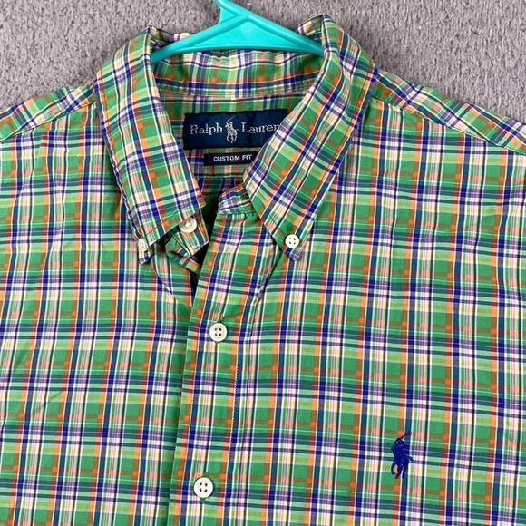 Ralph Lauren Classic Fit Button Down Shirt Men's Large Green Plaid Preppy Causal - Picture 2 of 11